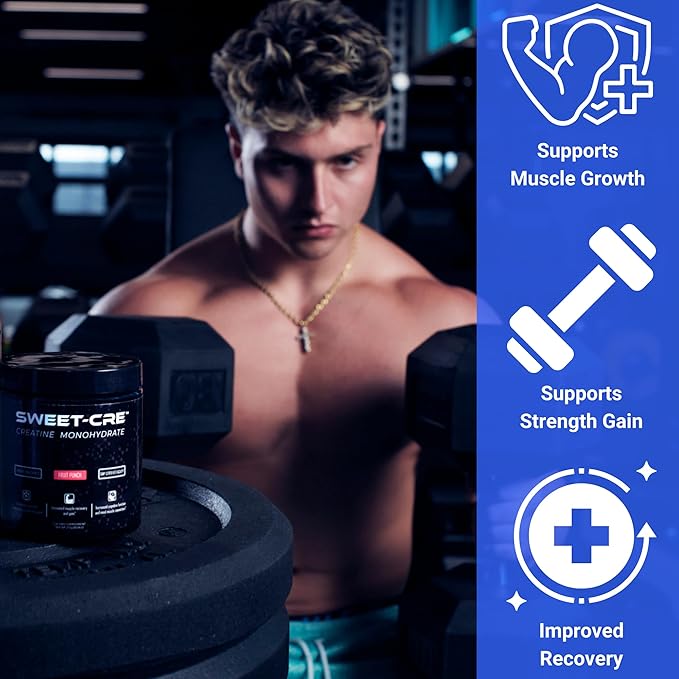 Creatine Monohydrate – 5g Creatine Monohydrate Powder – Advanced Creatine for Women and Men – Bulk Supplements Creatine – Delicious Fruit Punch Flavor – 9.8oz (40 Servings, Blue Raspberry)