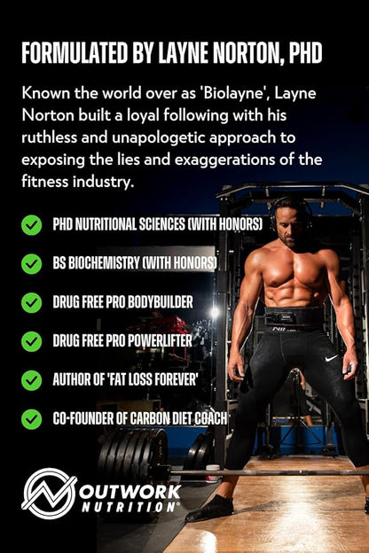 Outwork Nutrition Recovery Supplement, Post Workout Recovery Powder & Muscle Builder for Men and Women, Recharge Muscles After Gym, Backed by Science, Green Apple, 240 Gr