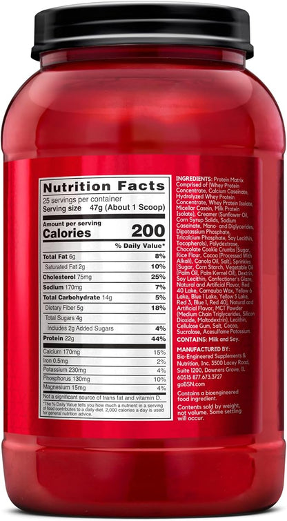BSN Syntha-6 Whey Protein Powder, Cold Stone Creamery- Birthday Cake Remix Flavor, Micellar Casein, Milk Protein Isolate Powder, 25 Servings