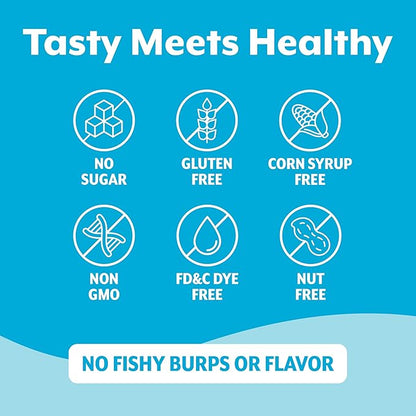 Viactiv Omega 3 Fish Oil Gummies. EPA DHA Supplement for Heart Health and Brain Health, 30 Sugar Free Gummy Vitamins, 1pc Serving