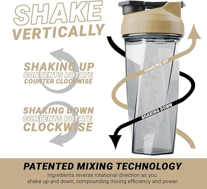HELIMIX 2.0 Vortex Blender Shaker Bottle Holds upto 28oz | No Blending Ball or Whisk | USA Made | Portable Pre Workout Whey Protein Drink Shaker Cup | Mixes Cocktails Smoothies Shakes | Top Rack Safe