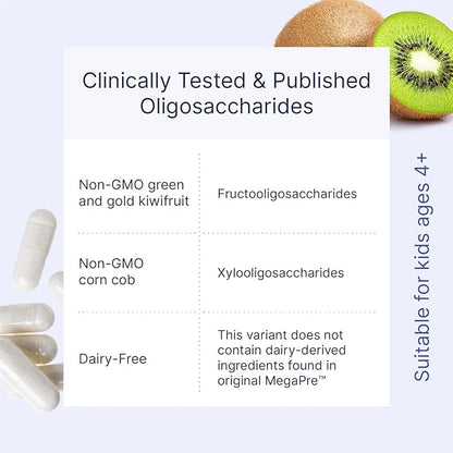 Microbiome Labs MegaPre DF - Dairy-Free Prebiotic Fiber Supplement - Gut Health Prebiotics for Women, Men & Kids 3+ - Support Microbial Diversity (180 Capsules)