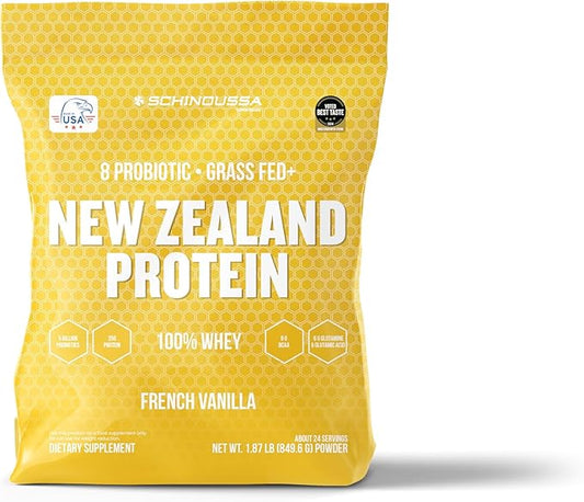 Probiotic Whey Protein Powder | Vanilla | 2 lb | Grass-Fed | New Zealand PROBIOTIC WHEY Isolate French Vanilla | Natural Flavors | 910g | 24 Servings