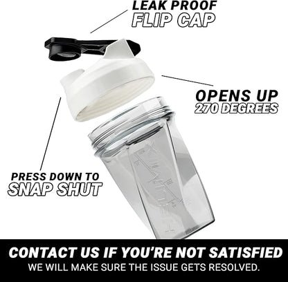 HELIMIX 1.5 Vortex Blender Shaker Bottle Holds Upto 20oz | No Blending Ball or Whisk | USA Made | Portable Pre Workout Whey Protein Drink Shaker Cup | Mixes Cocktails Smoothies Shakes | Top Rack Safe
