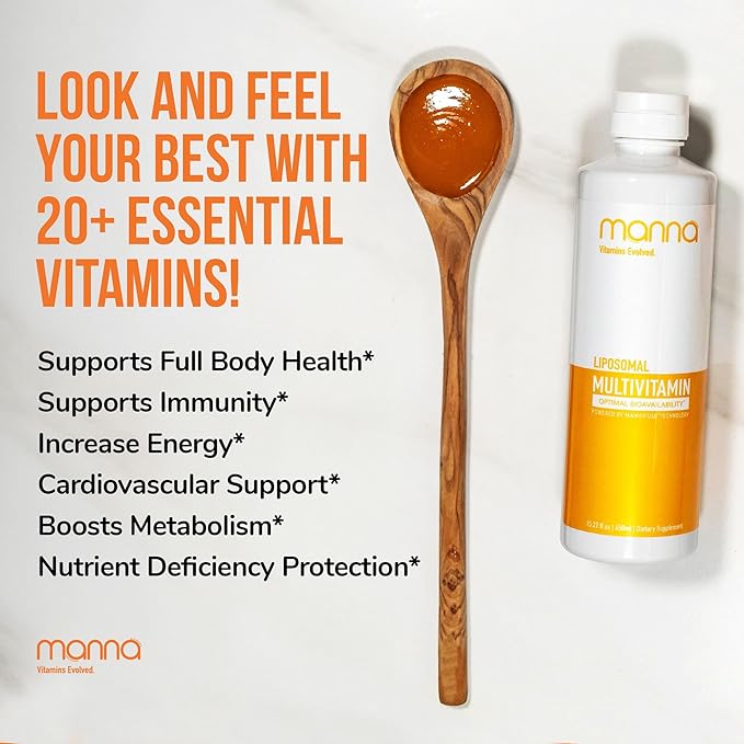 Manna Vitamins Evolved Liposomal Multivitamin - Daily Multivitamin Provides 20 Vitamins and Minerals - Multivitamins for Men and Women - Boosts Immune System, Supports Energy and Metabolism 2 Pack