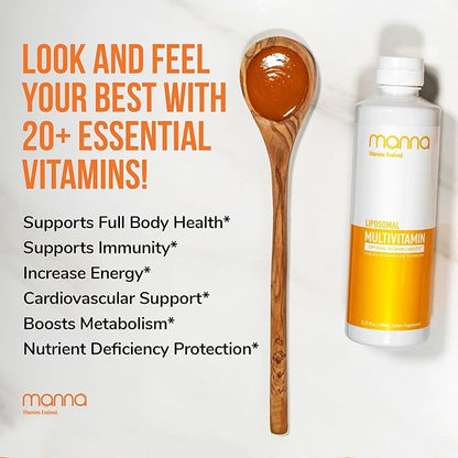Manna Vitamins Evolved Liposomal Multivitamin - Daily Multivitamin Provides 20 Vitamins and Minerals - Multivitamins for Men and Women - Boosts Immune System, Supports Energy and Metabolism 2 Pack