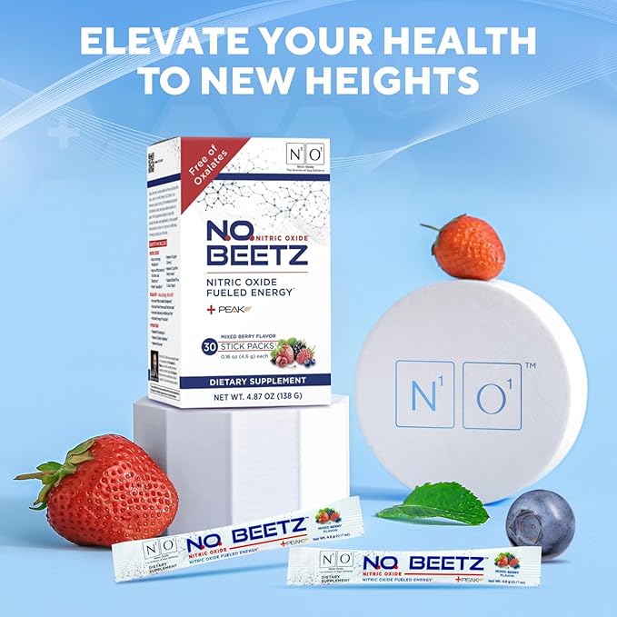 N.O. Beetz Nitric Oxide Supplement | Enhance Hydration, Cellular Energy & Nitric Oxide Production | Beet Benefits Without The Taste | Flavorful & Fresh | 30 Servings
