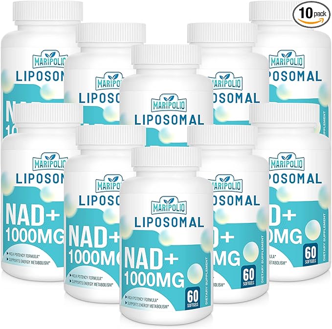 Liposomal NAD+ Supplement 1000 mg | Highest NAD Pontecy | Max Absorption | Pure NAD Supplement | Energy and DNA Repair, Aging Defense, Brain Function | 600 Softgels