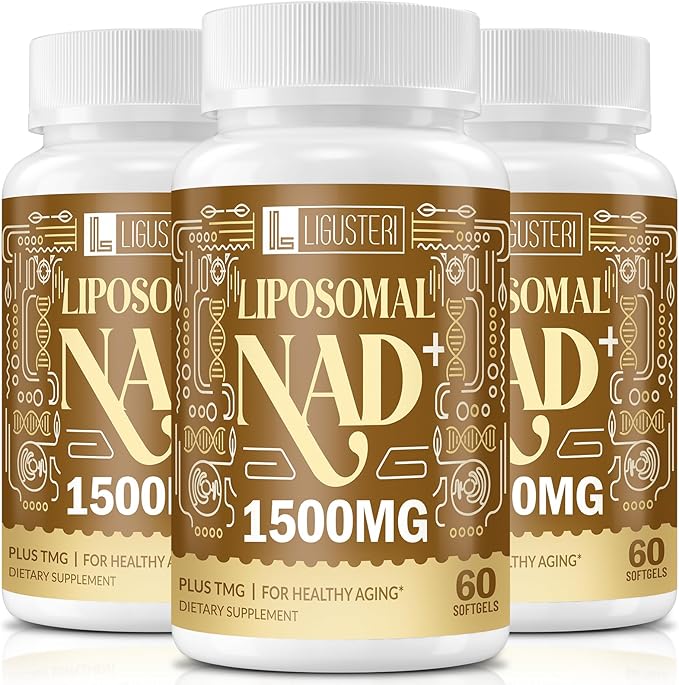NAD Supplement 1500MG, Liposomal NAD+ Supplement with TMG, 98%+ Absorption, Pure NAD Plus, Non-GMO Aging Defense, Cellular Energy, Heart & Brain Function, Longevity, 180 Softgels