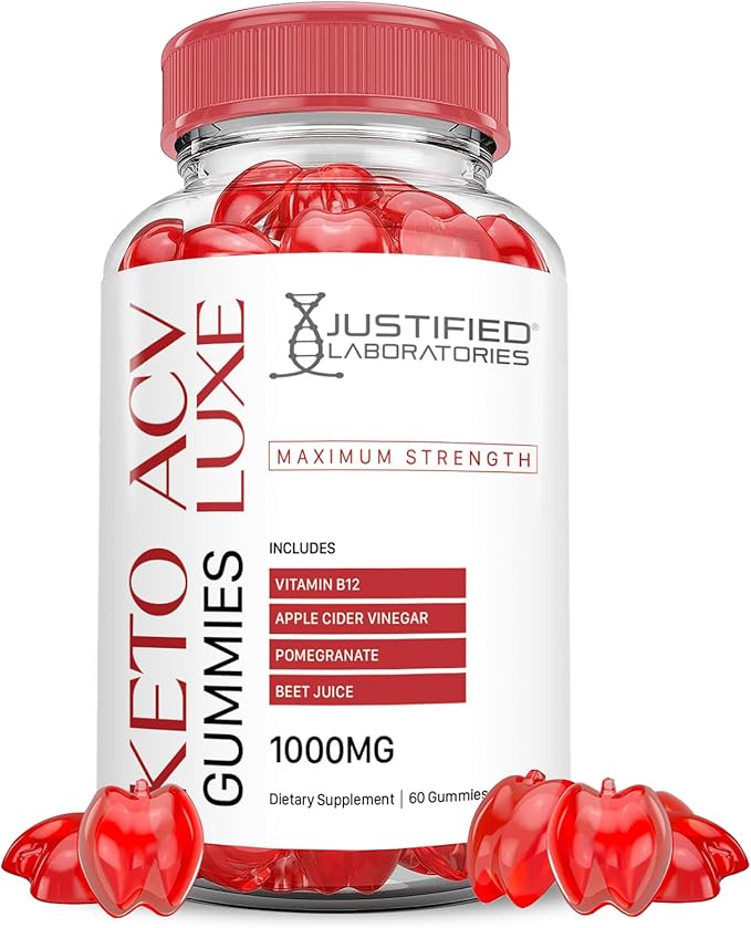 Luxe Keto ACV Gummies Advanced Formula 1000MG Luxe Keto Gummies Apple Cider Vinegar Formulated with Pomegranate Beet Juice Powder B12 Vegan Non GMO 60 Gummys
