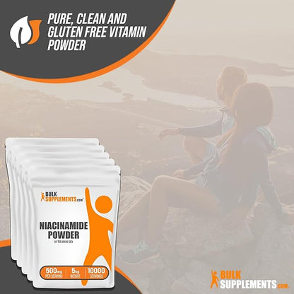 BulkSupplements.com Niacinamide Powder - Niacinamide 500mg - Vitamin B3 Niacinamide - Vitamin B3 Powder - Vitamin B3 Nicotinamide 500mg - 500mg Nicotinamide per Serving (5 Kilograms - 11 lbs)