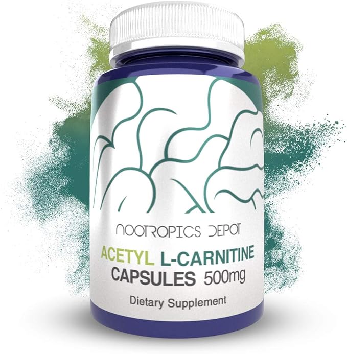 Nootropics Depot Acetyl L-Carnitine Capsules | 500mg | 180 Count | HCL Form | Energy Supplement | Supports Mitochondrial Function | ALCAR HCL