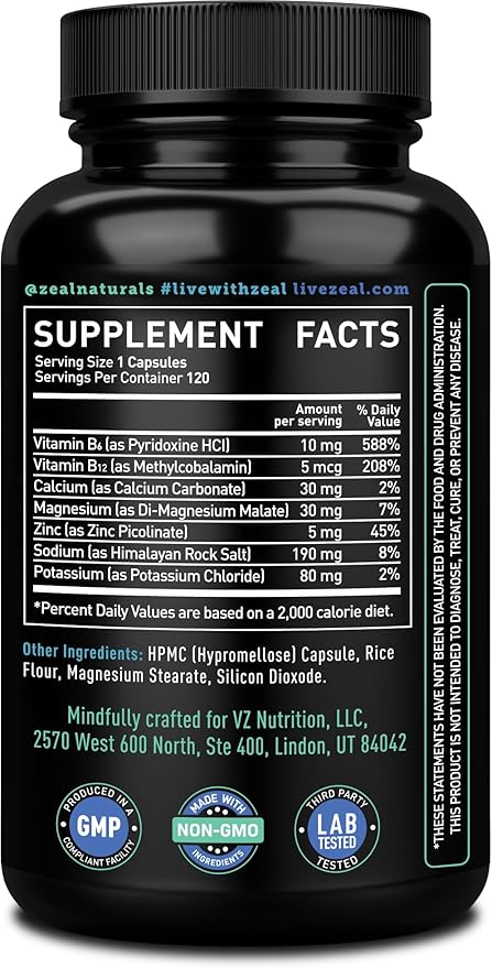Keto Electrolyte Supplement (120 Capsules) Maximum Keto Electrolytes Supplements Pills w Pink Himalayan Salt, B Vitamins, Magnesium and Potassium Supplement - Salt Pills & Electrolyte Tablets