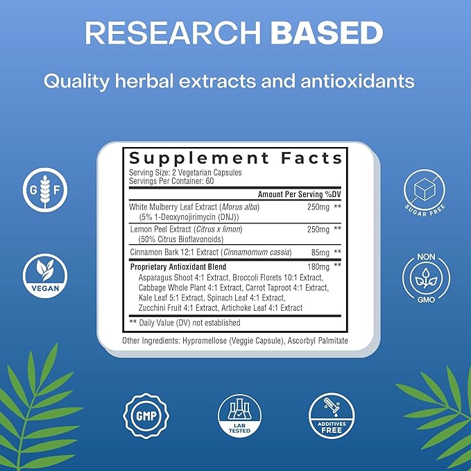 Level Off - Spike Curb Supplement 120 Capsules 60 Servings Vegan, Non-GMO, Gluten Free