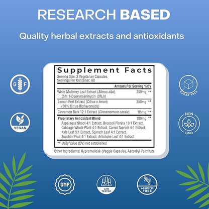 Level Off - Spike Curb Supplement 120 Capsules 60 Servings Vegan, Non-GMO, Gluten Free