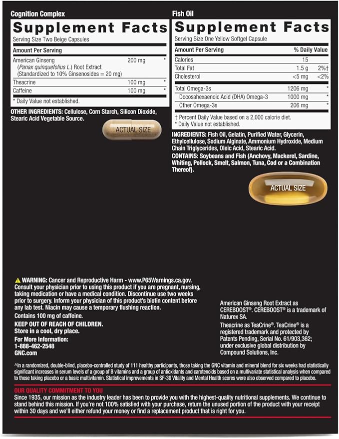 GNC Mega Men Focus & Cognition Vitapak Program | 30 Servings