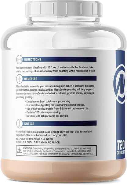 NutraOne Massone Mass Gainer Protein Powder Gain Mass Protein Meal Replacement (Chocolate Peanut Butter - 7 lbs.)