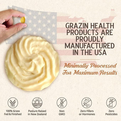 Grazin Health - Grass Fed Beef Tallow Capsules (30 Day Supply)