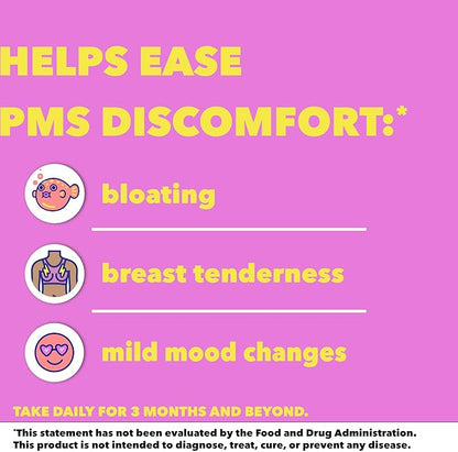 MIDOL Supplements Peace Out PMS, PMS Support Supplement, Formulated with Chasteberry to Help Ease Breast Tenderness & Mild Mood Changes, Also with Ginger Powder & Valerian Extract, 30 Count