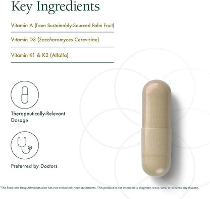 Natura Health Products Vitamin D-A-K Supplement - Supports Healthy Bone, Heart and Vision Function, Featuring Vitamin D3 5000 IU, K2 50 mcg, K1 550 mcg, Vitamin A 1000 IU, Bioavailable (60 Capsules)