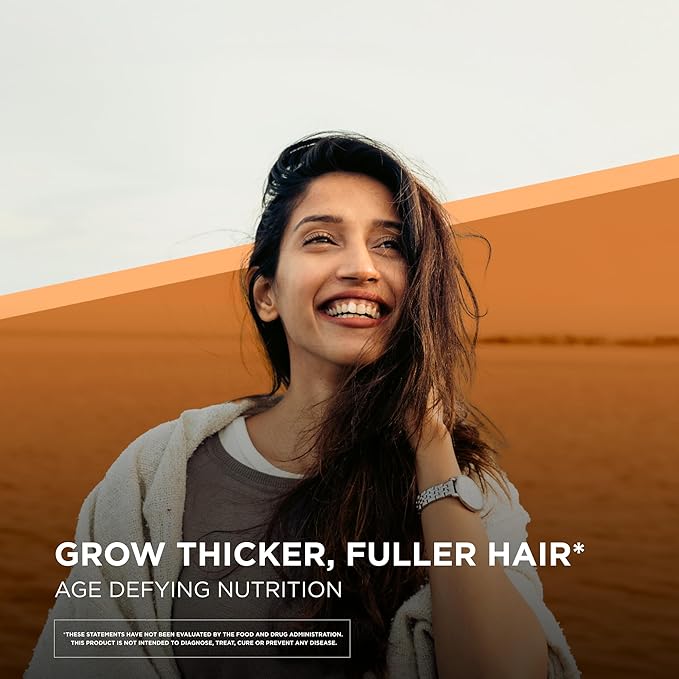 Solgar Hair Growth Age-Defying Nutrition For Men & Women—Thicker Fuller Hair Growth with Keranat Oil, Biotin, Zinc and Copper - One Softgel Daily, Vegan, Dairy, Soy and Gluten Free, 30 Servings