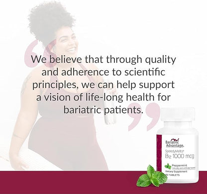 Bariatric Advantage B-12 Speedy Melts, Vitamin B12 1000 mcg Supplement, Fast Melting with 200 mcg of Folic Acid for Nutritional Support - Peppermint, 90 Count
