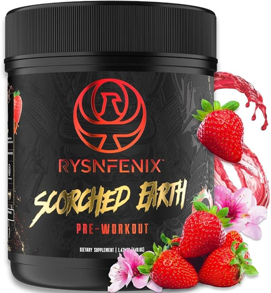 Scorched Earth Pre Workout Powder - Energy & Focus with Dual-Source Caffeine, Nootropics | Pumps from Citrulline, Beta Alanine, Nitrosigine®, GlycerPump™ (Strawberry)