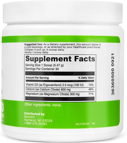 BariSlim Bariatric Calcium Citrate Plus Powder - Formulated for Patients After Weight Loss Surgery - Maximum Support for Bone Function and Health - Easy Digestion and Absorption | 600 mg (30 Servings)