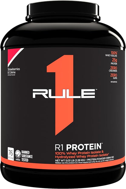R1 Protein,76 Servings, Strawberries and Crème