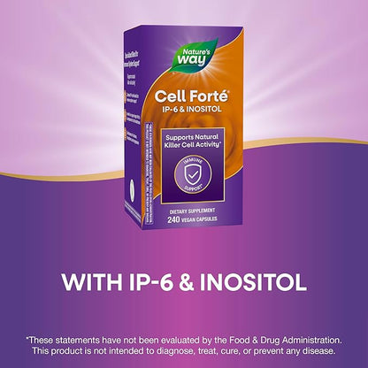 Nature's Way Cell Forté IP-6 & Inositol, Supports Natural Killer Cell Activity*, Immune Support*, with Calcium, Phosphorus & Magnesium, Gluten-Free, Vegan, 240 Capsules (Packaging May Vary)