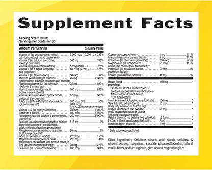 Country Life Max for Men Multivitamin: Iron-Free, Gluten Free,No Artificial Colors; B Vitamins, Magnesium, Saw Palmetto, Lycopene, Daily Support for Energy, Heart & Men's Health,120 Vegetarian Tablets