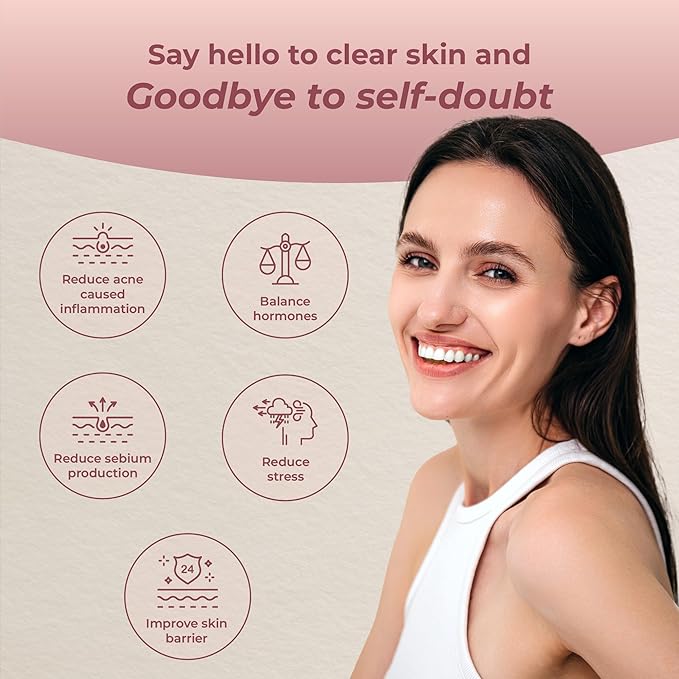 PUREHEALTH RESEARCH Hormonal Acne Supplements - Say Goodbye to Breakouts with Acne Supplements for Women - Zinc for Acne - Powerful Acne Vitamins with Vitamin B5, and Barberry Fruit Extract -1 Bottle