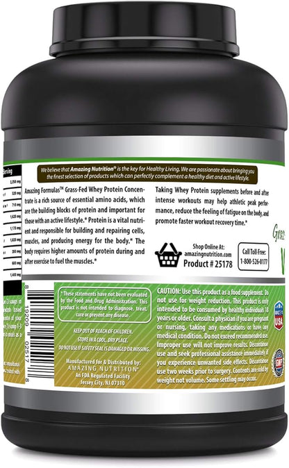 Amazing Formulas Grass-Fed Whey Protein Supplement | Chocolate Flavor | 25 G Protein Per Serving | Non-GMO | Gluten-Free | Made in USA