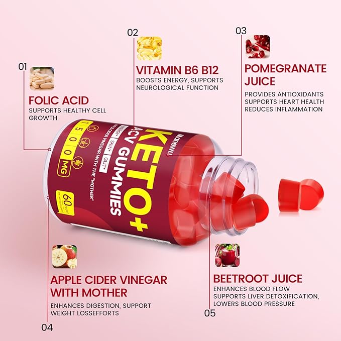 Keto ACV Gummies - 1500mg Apple Cider Vinegar with Mother - Vegan, Non-GMO,Organic Apple Cider Vinegar Gummies for Women Men, Detox & Cleanse, 3 Pack