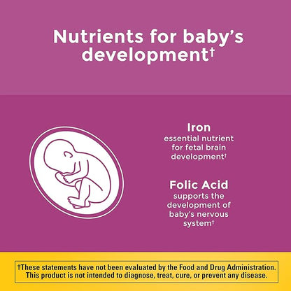 Nature Made Prenatal Multivitamin with Folic Acid, Prenatal Vitamin and Mineral Supplement for Daily Nutritional Support, 90 Tablets, 90 Day Supply