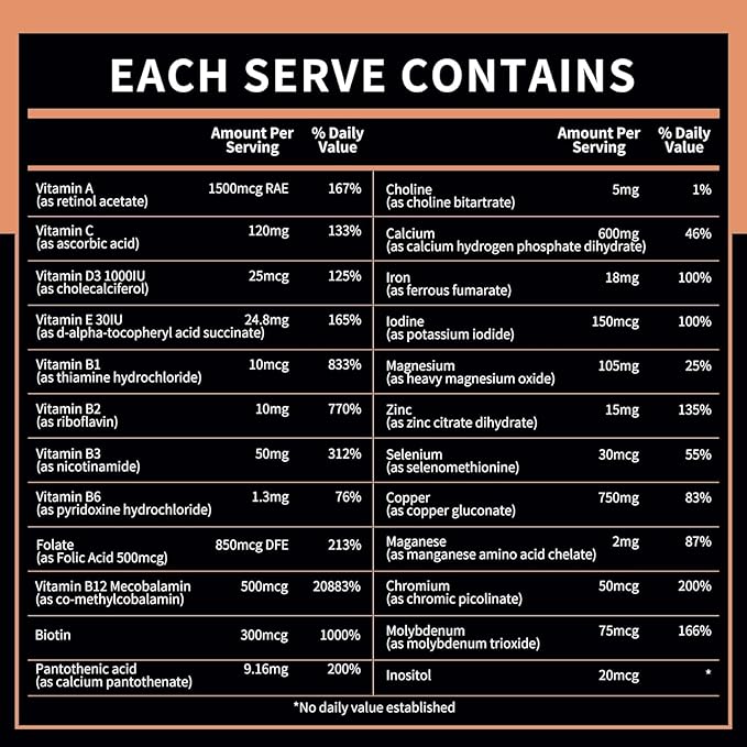 BN Chews Orange - Bariatric Multivitamin Chewable with 27 Essential Nutrients: Vitamins A, B6, B12, C, D3, 18 mg Iron & Calcium, Supports Men & Women Health(2 Pack)