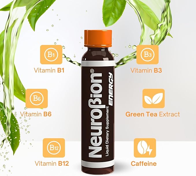 Neurobion Energy Liquid Dietary Supplement Multivitamins + Enegy Blend 10 vials x 250 ml