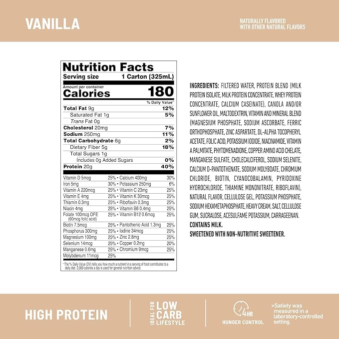 SlimFast High Protein Vanilla Bundle- 12 Count of Vanilla High Protein Meal Replacement Shakes (20g Protein) with 26 Servings of Vanilla High Protein Powder Mix (20g Protein)