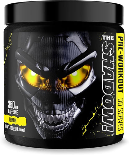 JNX SPORTS The Shadow! 350mg of Caffeine Hard Core Preworkout - Lemon 30 Servings | Electric Energy, Mental Focus & Superhuman Strength for Men & Women