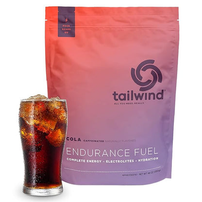Tailwind Nutrition Endurance Fuel, Electrolyte & Hydration Sports Drink Mix Powder with Caffeine, Gluten-Free, Vegan, Colorado Cola, 50 Servings (Caffeinated)