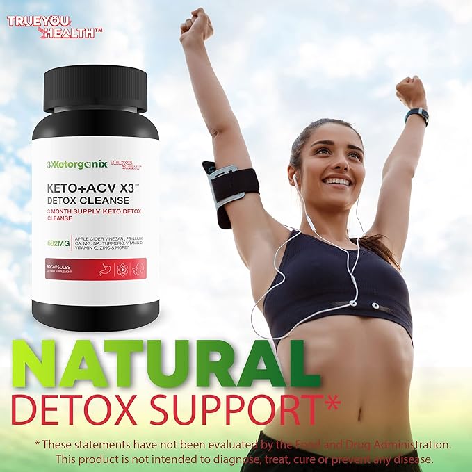 3X Ketorganix KETO+ACV 3X DETOX CLEANSE - 3 Month Supply Keto Detox Cleanse - Natural Detox Support with Full Body Cleanse - Promote Immune Health - Help Reduce Oxidative Stress & Bloating