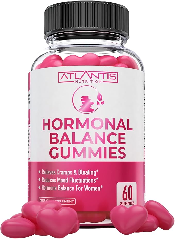 Hormonal Balance For Women & PMS Relief Gummies - Alleviates Cramps, Bloating, Mood Swings, Hot Flashes & Night Sweats - Formulated With Cranberry, Dong Quai & Chasteberry - Menstrual Cramp Relief