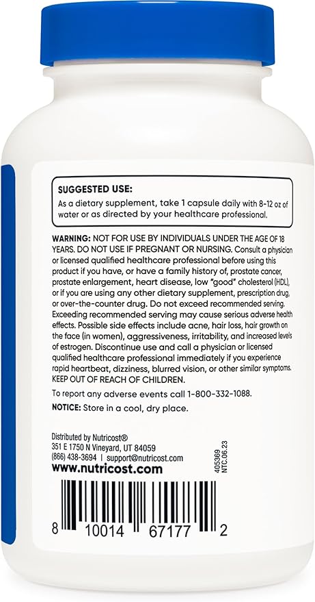 Nutricost DHEA 100mg, 240 Capsules - Gluten Free, Soy Free, Non-GMO, Supplement