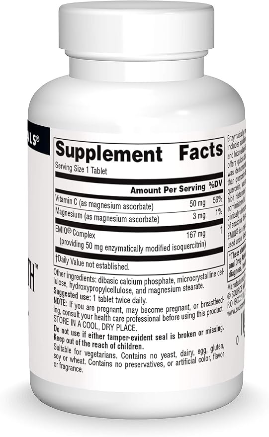 Source Naturals AllerStrength Fast-Acting Seasonal Immune Support - Highly Bioavailable Quercetin* - 30 Tablets