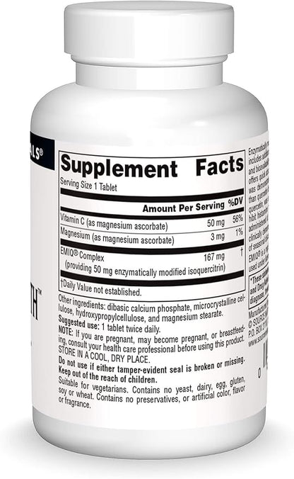 Source Naturals AllerStrength Fast-Acting Seasonal Immune Support - Highly Bioavailable Quercetin* - 30 Tablets