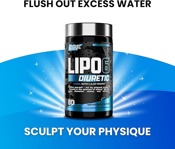 Nutrex Research - Lipo 6 Black Diuretic Water Pills (80 Caps) - Diuretics Reduce Bloat, Water Weight & Enhances Muscle Definition - Water Pill Bloating Relief - Diuretics for Water Retention Pills