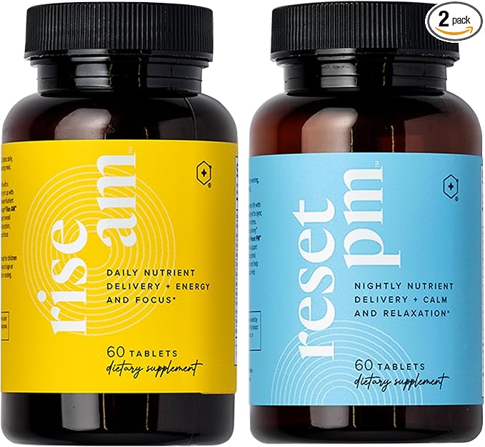 LifeVantage Rise AM & Reset PM System - Combination of Rise AM & Reset PM System, a Multivitamin for Men and Women Supplement Provides Vitamins, Minerals, and Adaptogens. - 60 Tablets per Bottle
