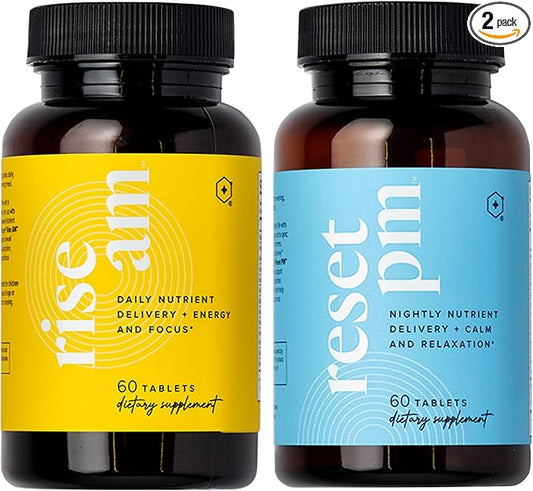 LifeVantage Rise AM & Reset PM System - Combination of Rise AM & Reset PM System, a Multivitamin for Men and Women Supplement Provides Vitamins, Minerals, and Adaptogens. - 60 Tablets per Bottle