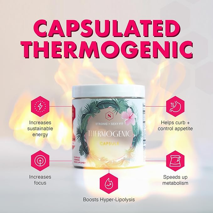 Strong + Sexy Fit, Weight & Diet Support Health Supplement, Workout Supplements, Natural Energy with Green Tea Extract, Appetite & Metabolism Support, Supplements for Women, Unflavored, 60 Capsules