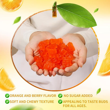 Calcium Magnesium Zinc Gummies with Vitamin D3 & K2 - High Potency Enhanced Absorption -120 Orange Gummies Flavored